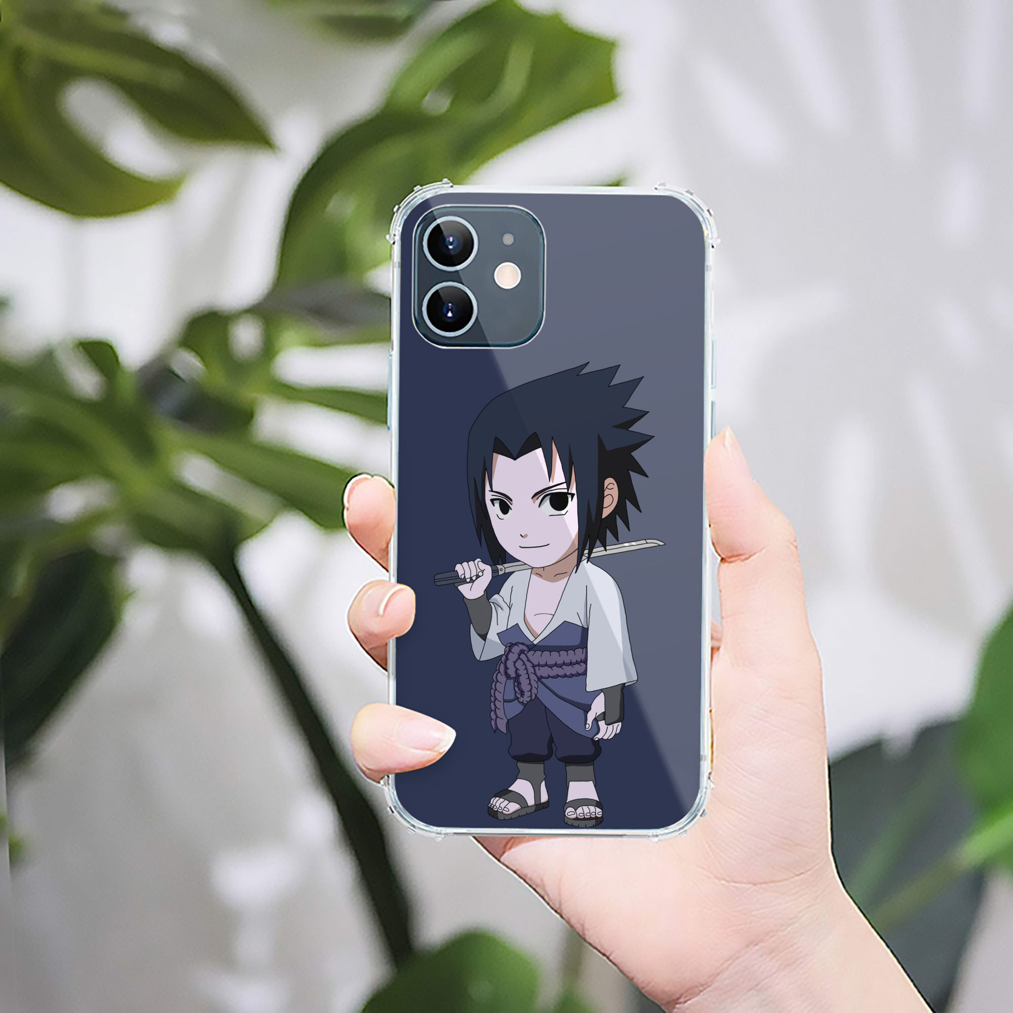 （画像用） NARUTO -ナルト- うちは サスケ Uchiha Sasuke 【iPhone 12シリーズ対応】透明スマホケース（クリアソフトケース）